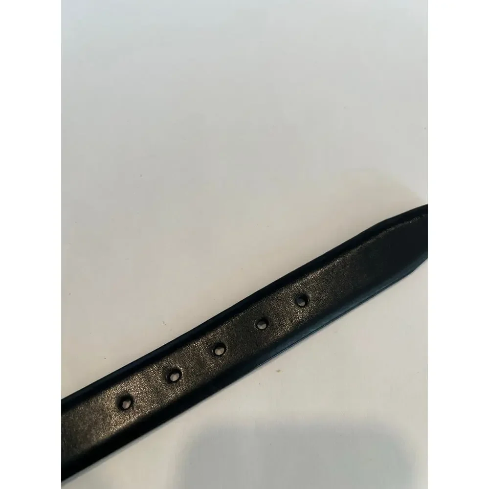 Docker's Genuine Leather Black Belt Silver Buckle Size 38 SG
